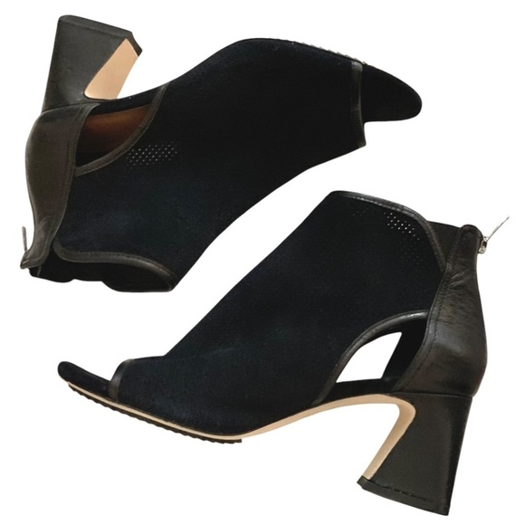 DONALD J PLINER Ennia Perforated Suede Leather Open Toe Heels Bootie - Picture 7 of 14